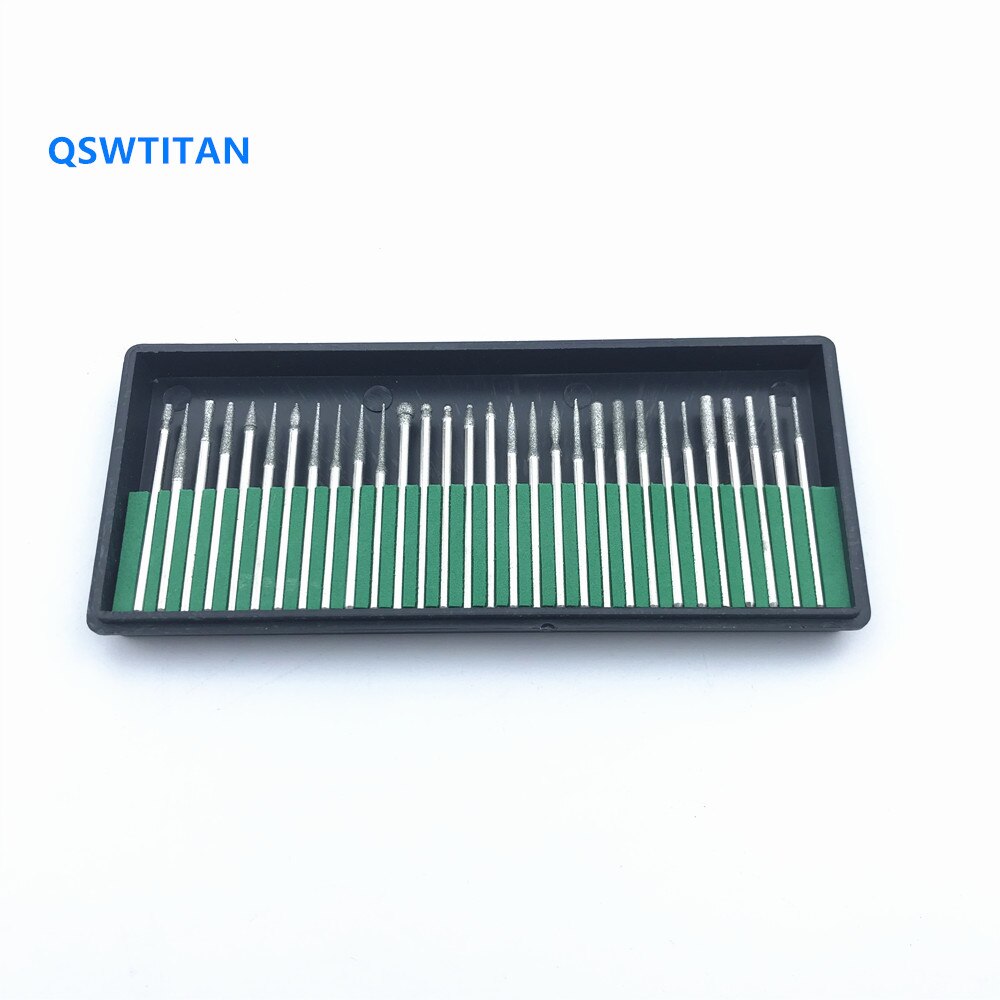 20-Piece 2.35mm HP Diamond Bur Set - For Dental Lab, Ceramics, Metal, Jewellery