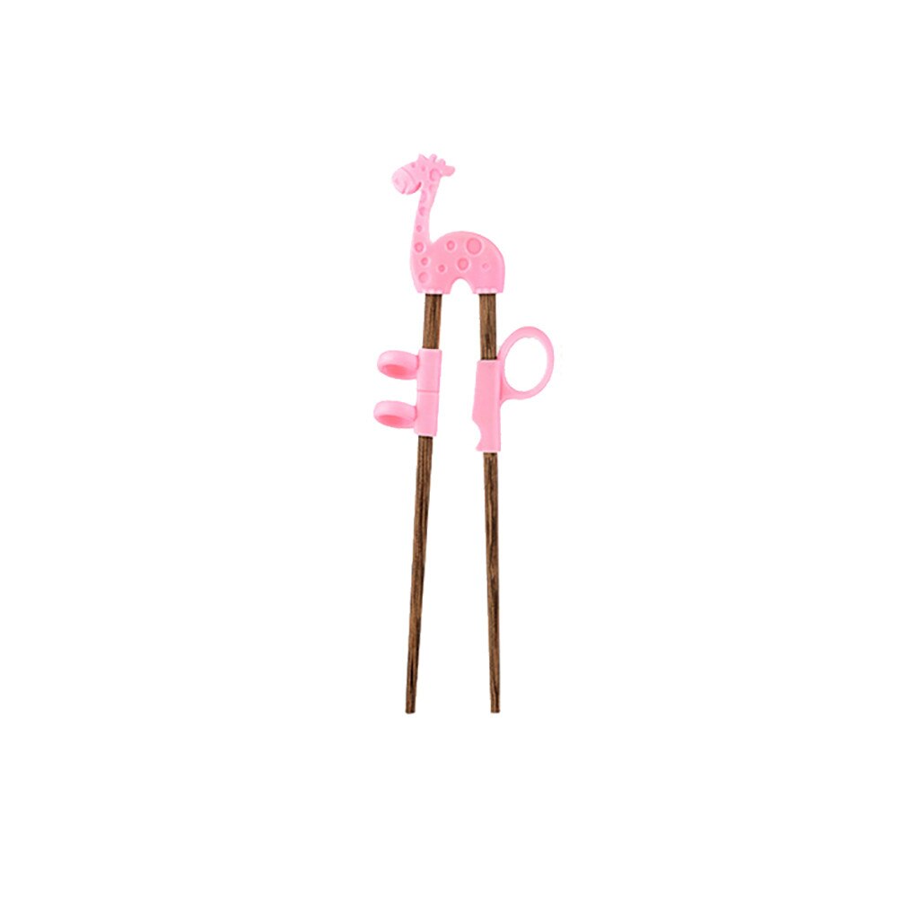 Palillos de entrenamiento y aprendizaje multicolor para niños, , 1 par, palillo chino: Pink