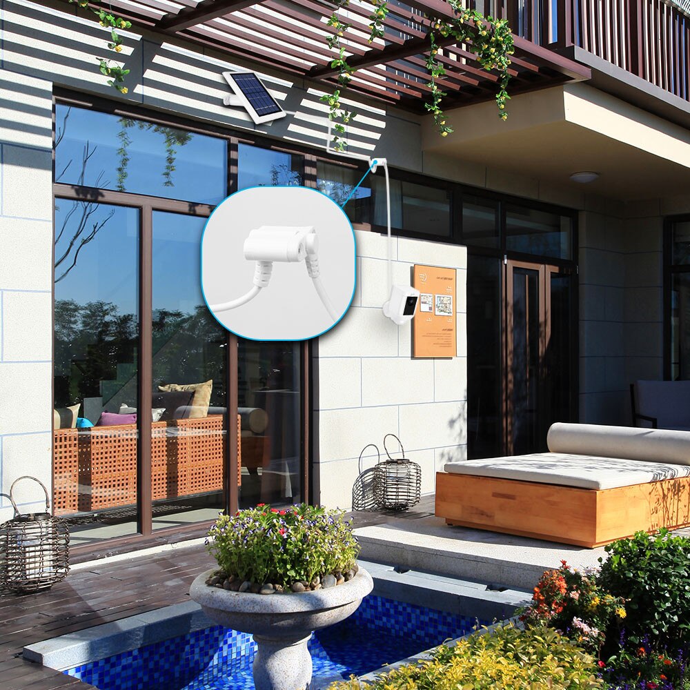 8. Cavo di prolunga cc resistente alle intemperie da 2 piedi/2.5m per pannello solare con batteria a camma con riflettore ad anello ad anello con cacciavite e viti