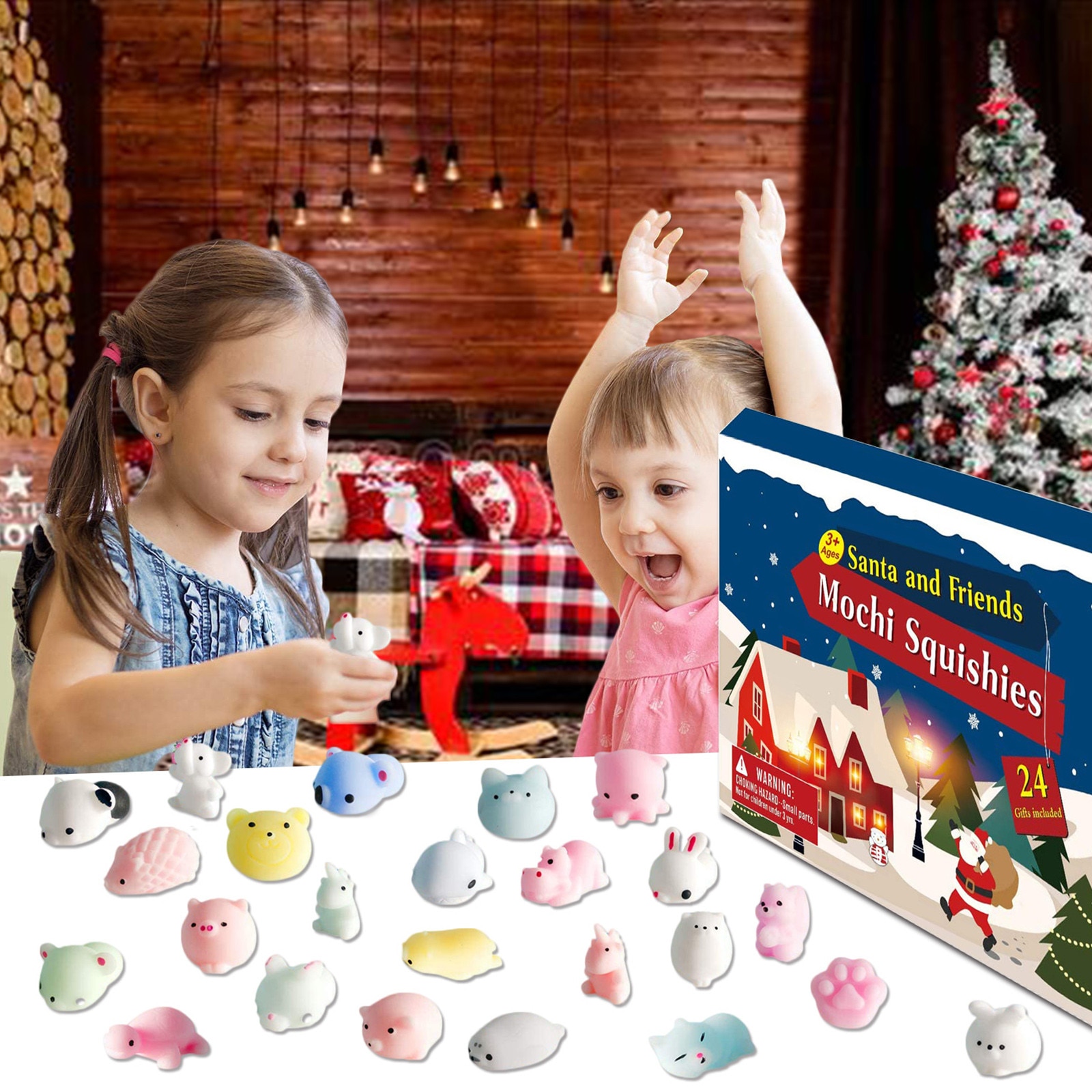 Kerst Charms Advent Kalender Kerst Slime 24Pcs Verschillende Countdown Kalender Speelgoed Kids Antistress Speelgoed Benodigdheden