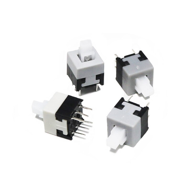 100 Stks/partij 5.8X5.8 7X7 8X8 8.5X8.5Mm Zelfsluitende/Unlock Push tactile Vermogen Micro Switch 6 Pin Knop Schakelaars