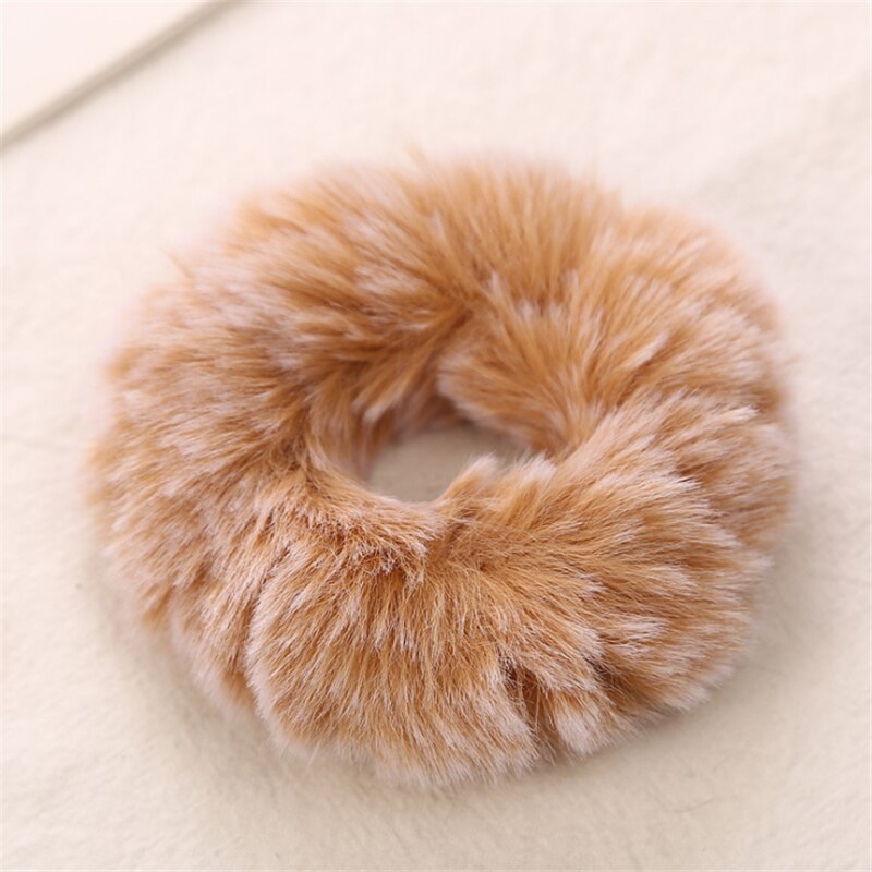 1Stck Winter Faux Pelz Kaninchen Haar Scrunchie Weiche Elastische Haar Bands Frauen Nette Pferdeschwanz Halfter Haar Zubehör: 11
