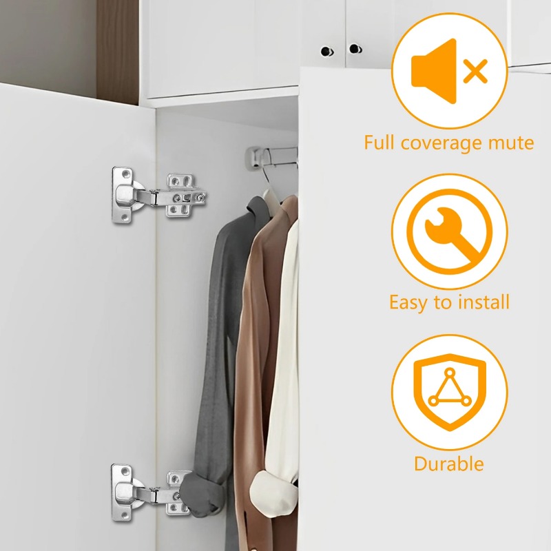 Bisagra para gabinete de muebles, bisagras ocultas de Cierre Suave, amortiguador de cierre oculto, bisagra de acero para puerta de armario de cocina con tornillo