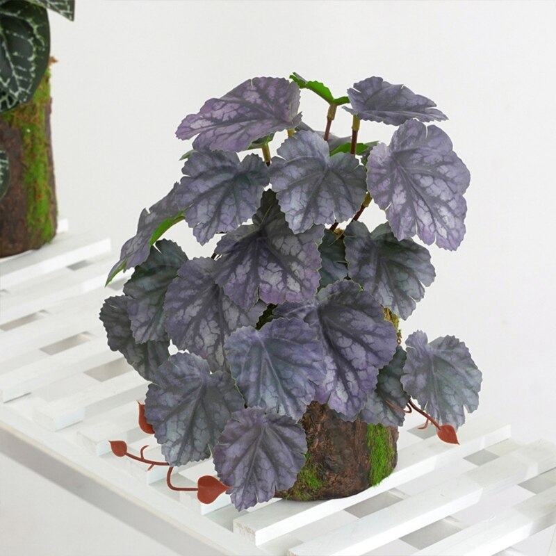 Terrarium Plants Artificial Plant for Reptile Amphibian Tank Pet Habitat Decorations Lifelike Tropical Leaves 10 Styles