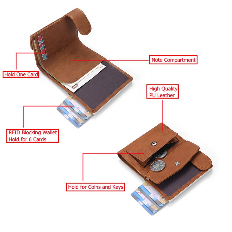 Zovyvol Rfid Anti-Diefstal Mannen Smart Wallet Credit Card Unisex Portemonnee Porte Carte Card Case Paspoorthouder