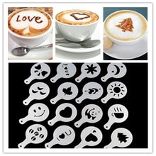 16 stuks/set keuken koffie sjablonen mal decor cappuccino koffie barista sjablonen sjabloon strooipad stoffer koffie spray gereedschap