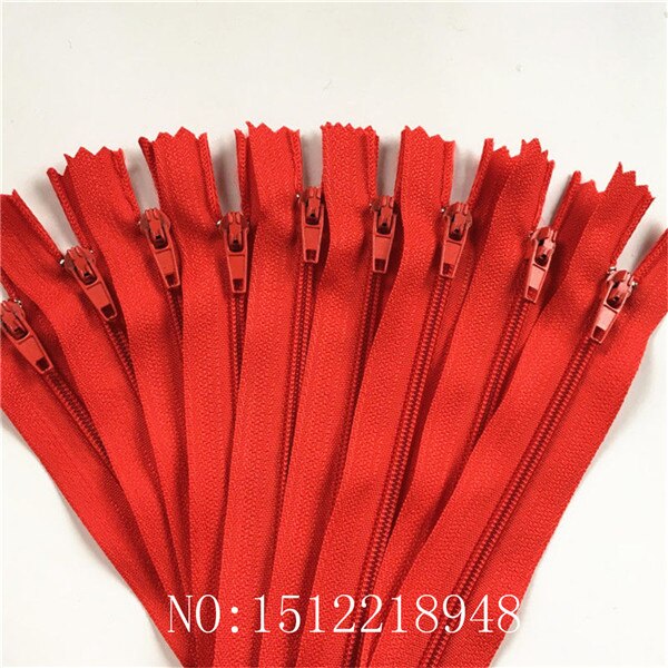 10 szt. 3#  nylonowe zamki spiralne robić szycia krawieckiego,  (14 cale, ) 35 cm sztuki (kolor robić wyboru): Czerwony