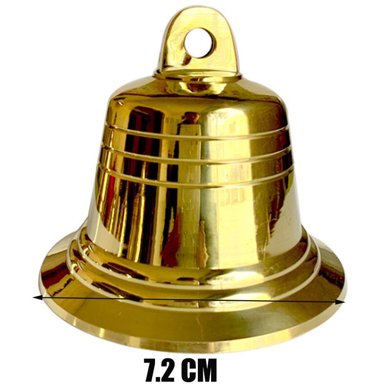 Små kobberklokker store guldmetal kirke klokke vedhæng vindklokke til dørklokke jul klingring 4 cm 5 cm 7.2 cm 9.5 cm 12 cm: 7.2 cm