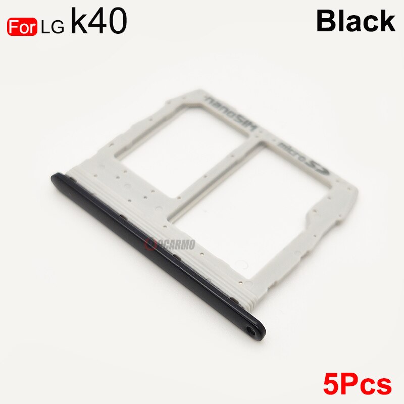Aocarmo Voor Lg K40 Sim & Sd Kaartlezer Houder Lade Slot Voor Lg K12 Plus K12 + Vervanging Deel x420EM: Black