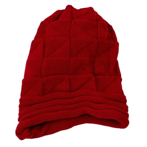Efterår vinter cykelhuer hat unisex strikket skullies afslappet kasket ensfarvet unisex feminin gorro touca kasket: Rød