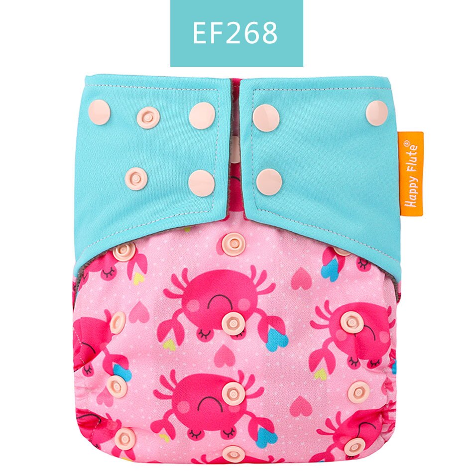 Happy Flute Organic Bamboo Cotton Night Use AIO Cloth Diaper Heavy Wetter Over Night Baby Diapers Fit 3-15kg Baby Two start: Smt022-ef268