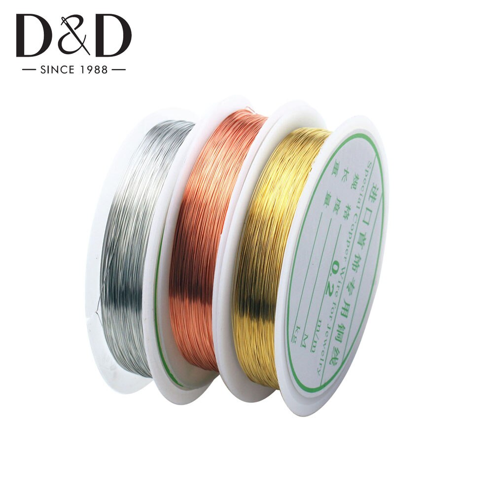 20m/ rullar 0.2mm koppartråd metalltråd för smycken pärlstav tråd gör det själv armband halsband gör tråd sytillbehör