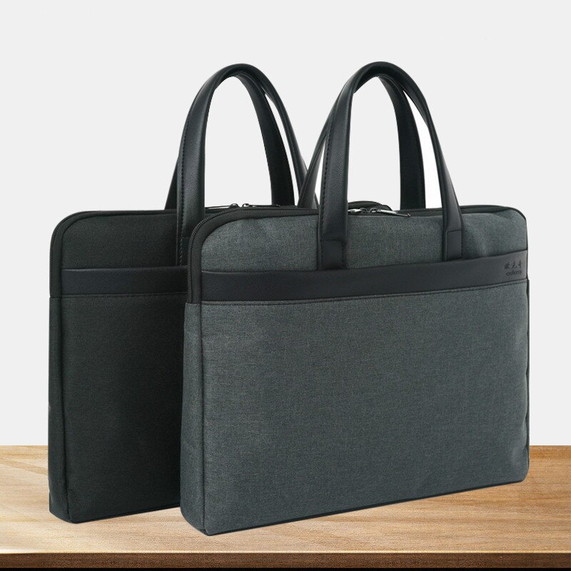 Portable Briefcase Men Women Office Portfolio Tote Handbag Document Case Business Bag Zipper Waterproof Large Multi-layer