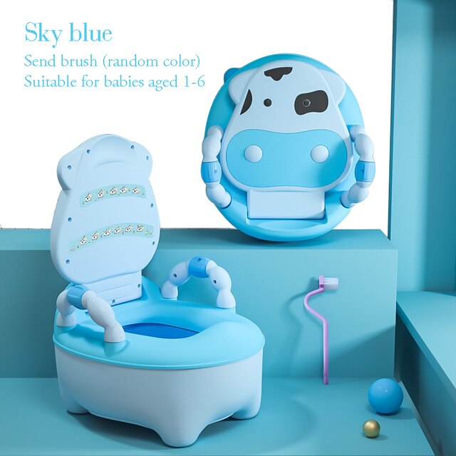 Siège de formation pour garçons et filles, Pot pour enfants, chaise de Pot ergonomique, toilettes confortables, brosse de nettoyage gratuite: Upgrade Blue
