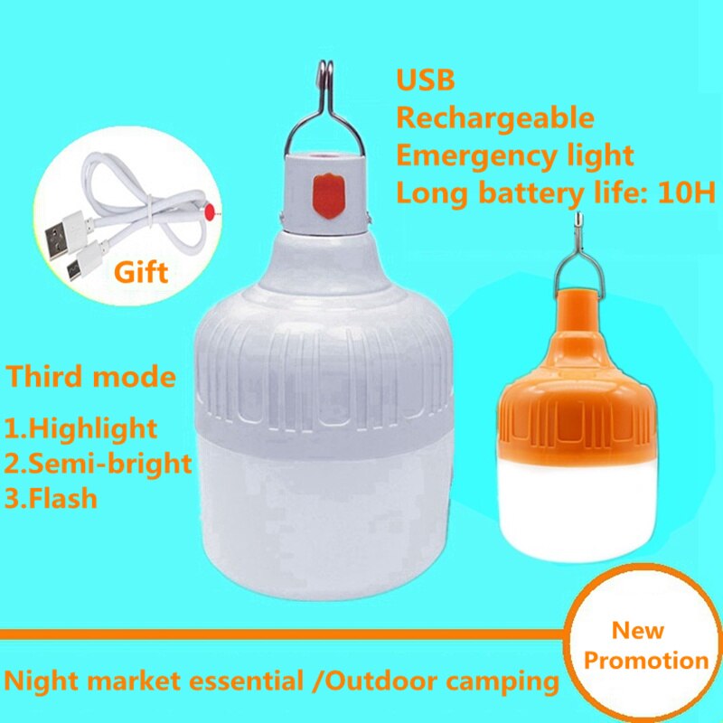 LED Emergency Light Bulb DC5V 50W 40W 30W 20W Rechargeable Battery Lighting Lamp Intelligent Magical Bombillas Outdoor Camping