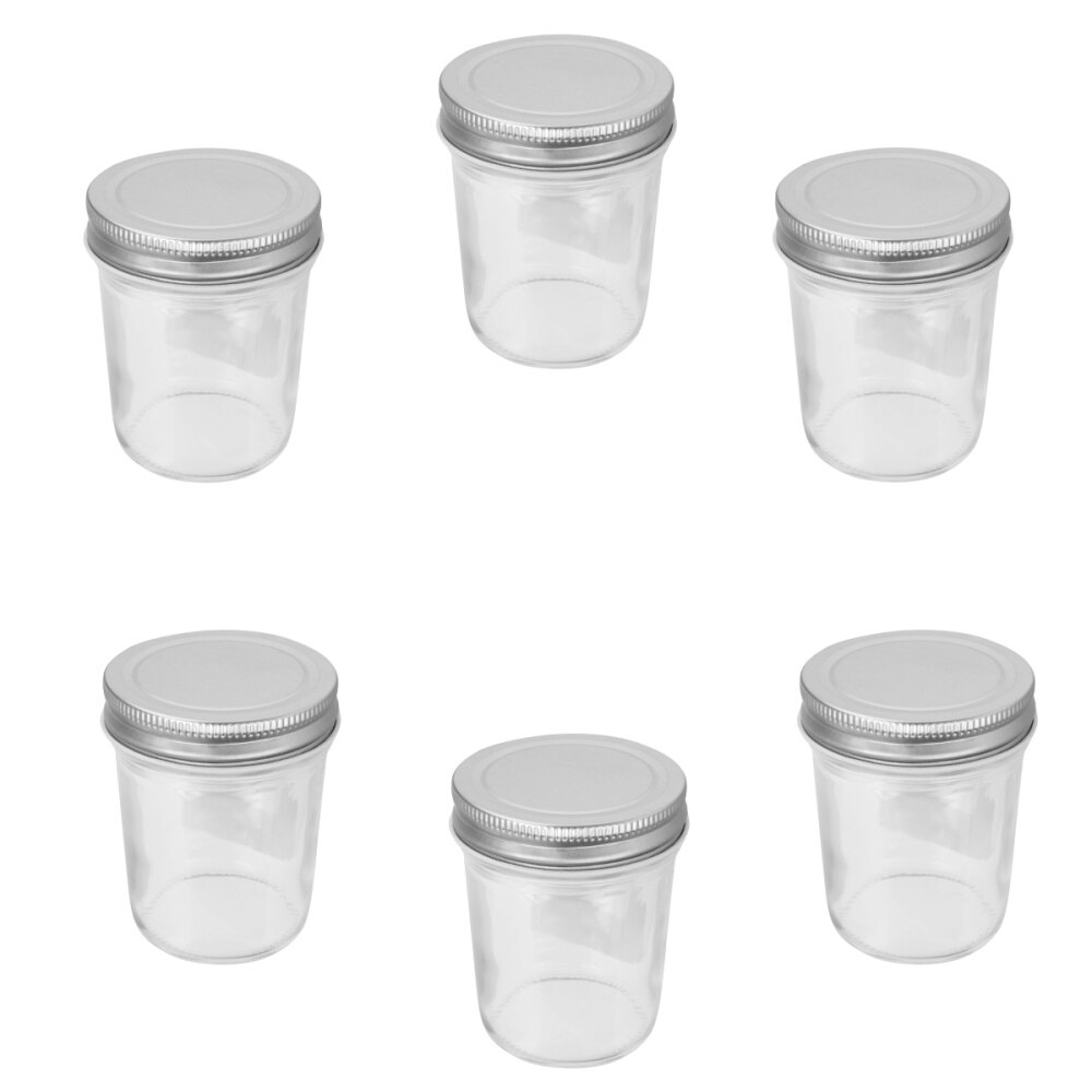 6 stk køkken honning opbevaring forseglet beholder dåse krukker kaviar marmelade opbevaringsbeholder glasflaske til køkken  (200ml): Default Title