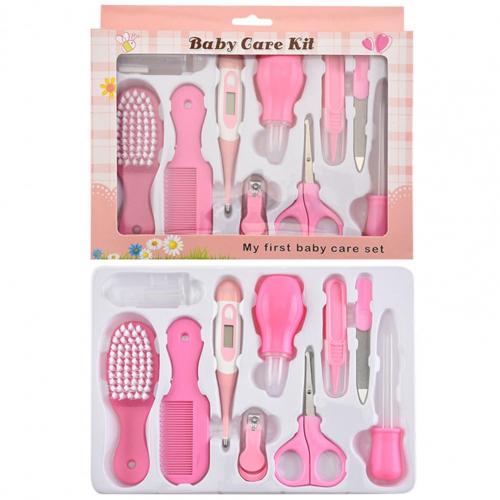 1Set Baby Care Kit Leichte ABS Infant Pflege Nagelknipser Dropper 10-teiliges Set für Kinder: Rosa