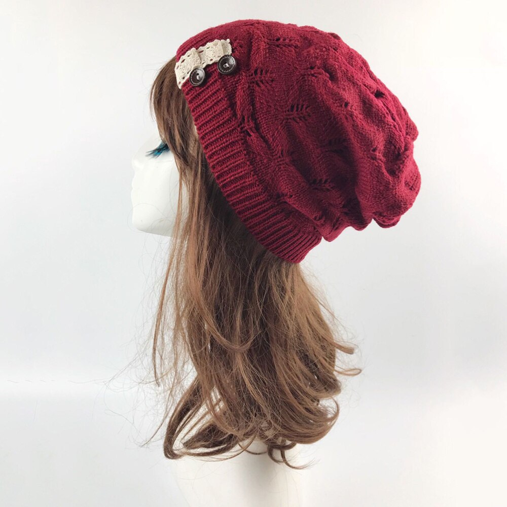 Stijlvolle Winter Hoed Eenvoudige Warmer Cap Koude Bescherming Hoed Creatieve Outdoor Gebreide Hoed Voor Lady Meisjes (Rood)