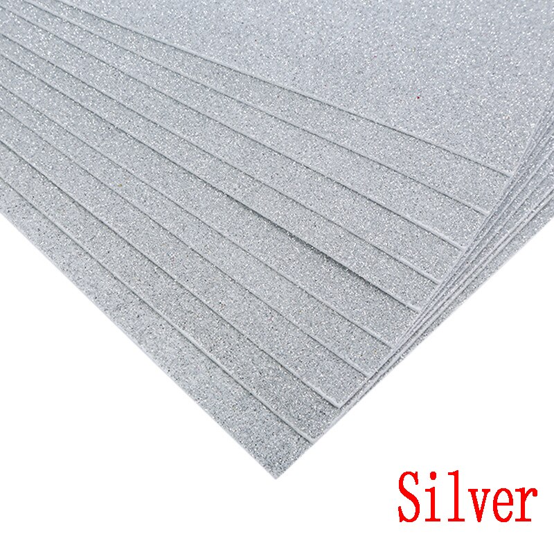 5sheets Glitter Foam Paper Sparkles Paper for Children's Craft Activities DIY Cutters Flash Handcraft Foam Paper Without Glue: Silver
