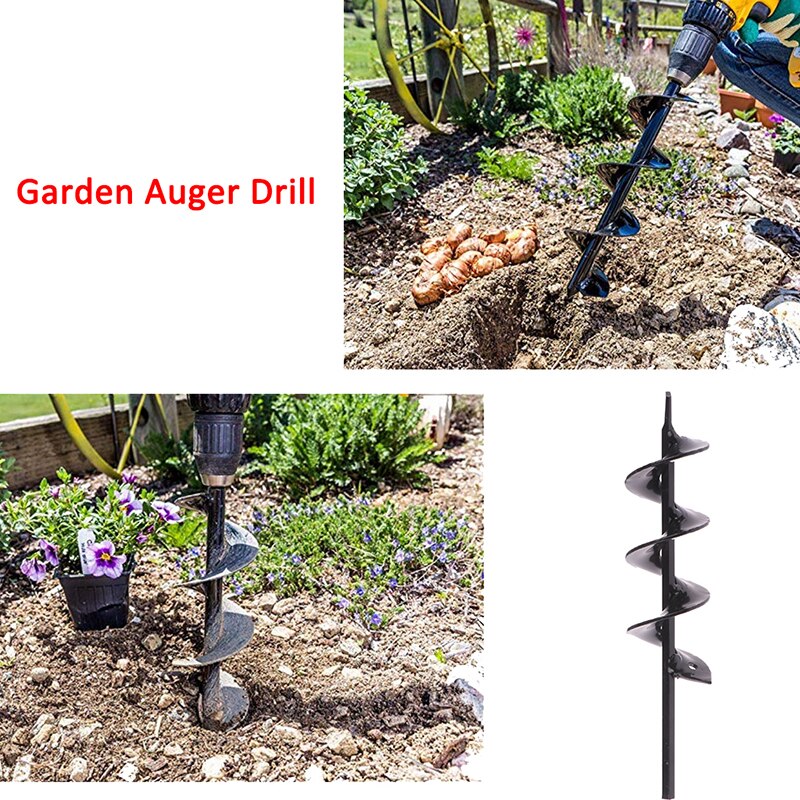 Tuin Vijzel Spiraal Boor Planter Bol As Boor Plant Gat Graver Tool