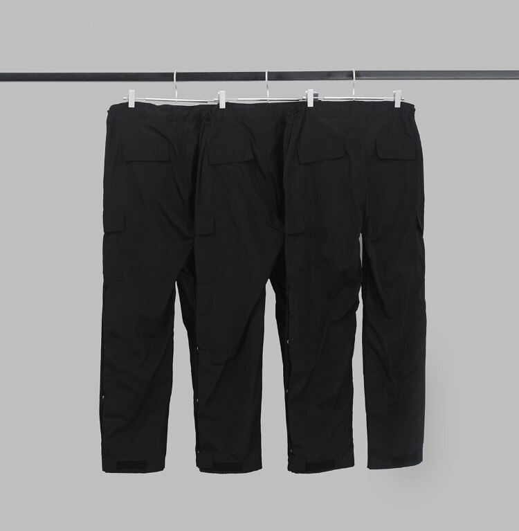 Straat Mannen Side Snap Cargo Broek Hip Hop Slim Fit Ribboned Tailleband Track Broek S-XL
