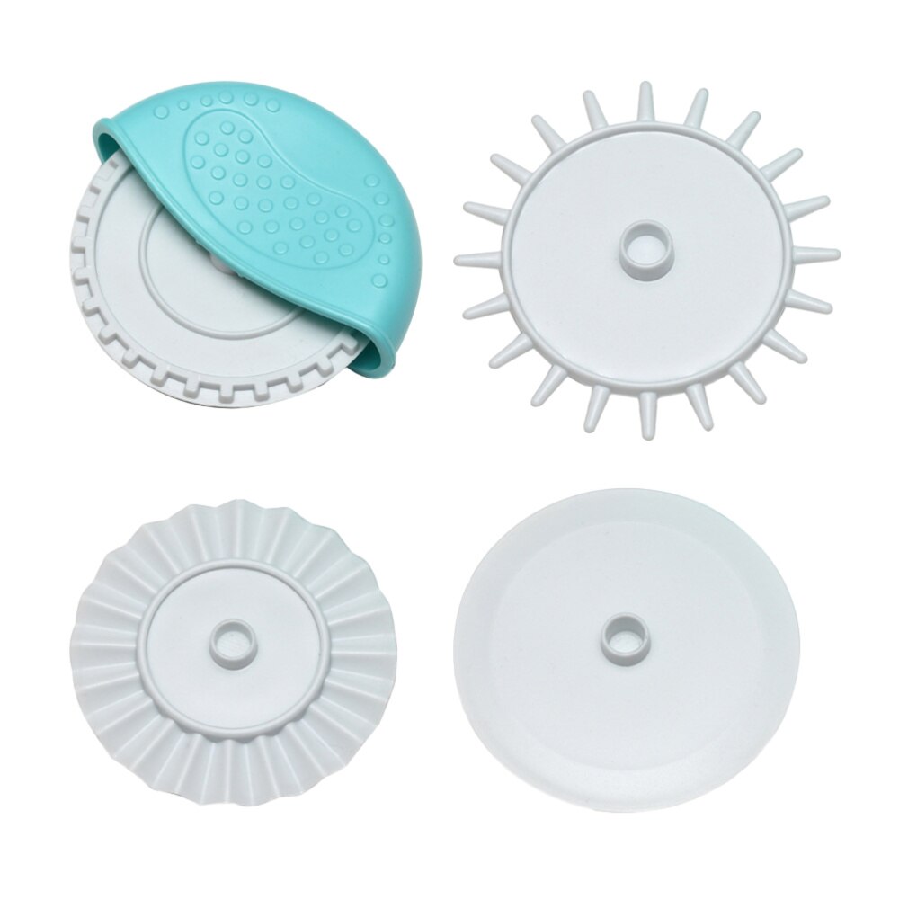 4PCS Plastic Dough Cutter Manual Pie Crust Crimper Kitchen Pastry Wheel Pie Edging Tool for DIY Baking Home