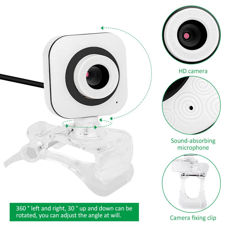 USB 640x480 Camera Webcam Clip Web Cam With Microphone For PC Computer High Definition Output Suitable for Video Conferences