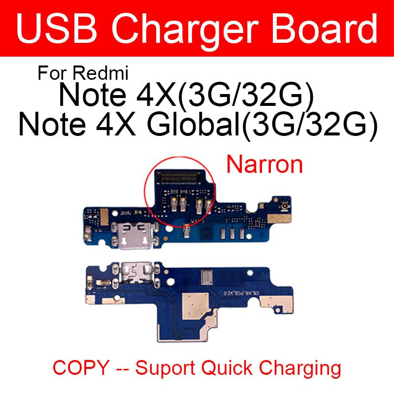 Placa de entrada usb carregadora, para xiaomi redmi note 4x x20 conector de carregamento para xiaomi note 4 porta de carregamento usb + peças do microfone: Note 4xNorrow copy