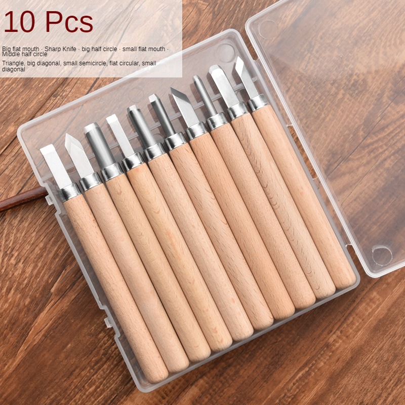 Juego de herramientas de mano con cuchillo cincel para tallar madera, 3-12 Uds., para tallar detalles básicos, carpinteros, gubias, herramientas de carpintería, perforación de grabado en madera: Cincel de esquina