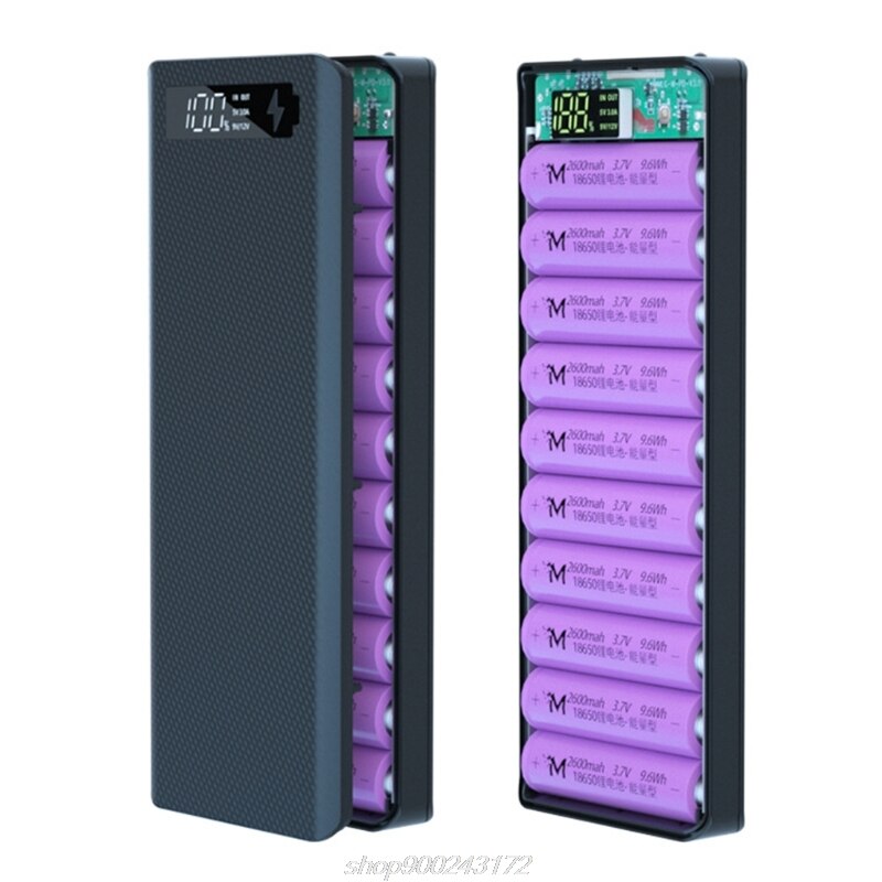 Detachable  qc 3,0 usb lcd display diy 10 x 18650 battery case power shell portable external box power  m26 21