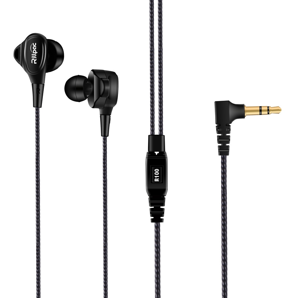 Rillpac R100 8mm Titanium Dynamic Driver Noise Isolating HiFi In-Ear earphones Reference Series Earbuds