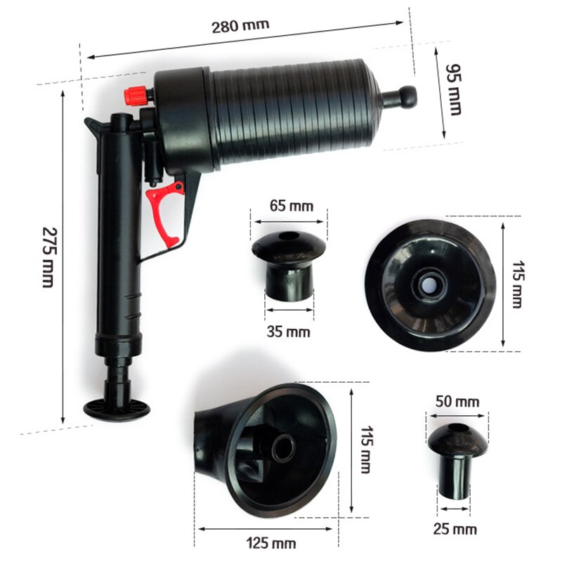 Air Power Drain High Pressure Powerful Dredge Manual Sink Plunger Opener Cleaner Pump for Bath Toilet Sewer Bathroom Accessories