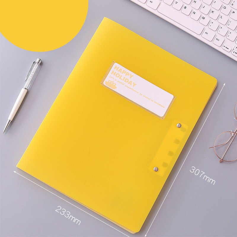 A3 Portable Manager File Bag Storage of Documents Kawaii A4 Test Papers Folder Korea Stationery For School Office Supplies: Yellow