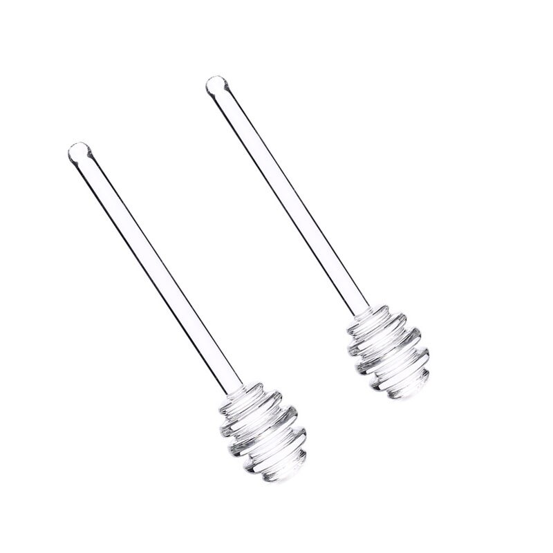 Bâtonnets à miel en verre, cuillère à miel, barre de mélange, bocal à miel, fournitures outils à miel, accessoires de cuisine 2 pièces/ensemble: Default Title