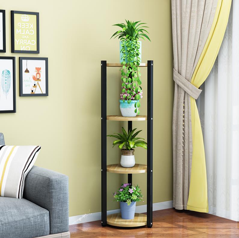 Multi-layer flower stand interior decoration space balcony flower stand wrought iron living room flower pot rack small flower