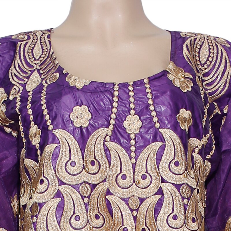 H & D-robe en dentelle d'afrique du sud, Riche Bazin, longue, brodée Dashiki avec couvre-chef, vêtements de fête nigérians africains, collection