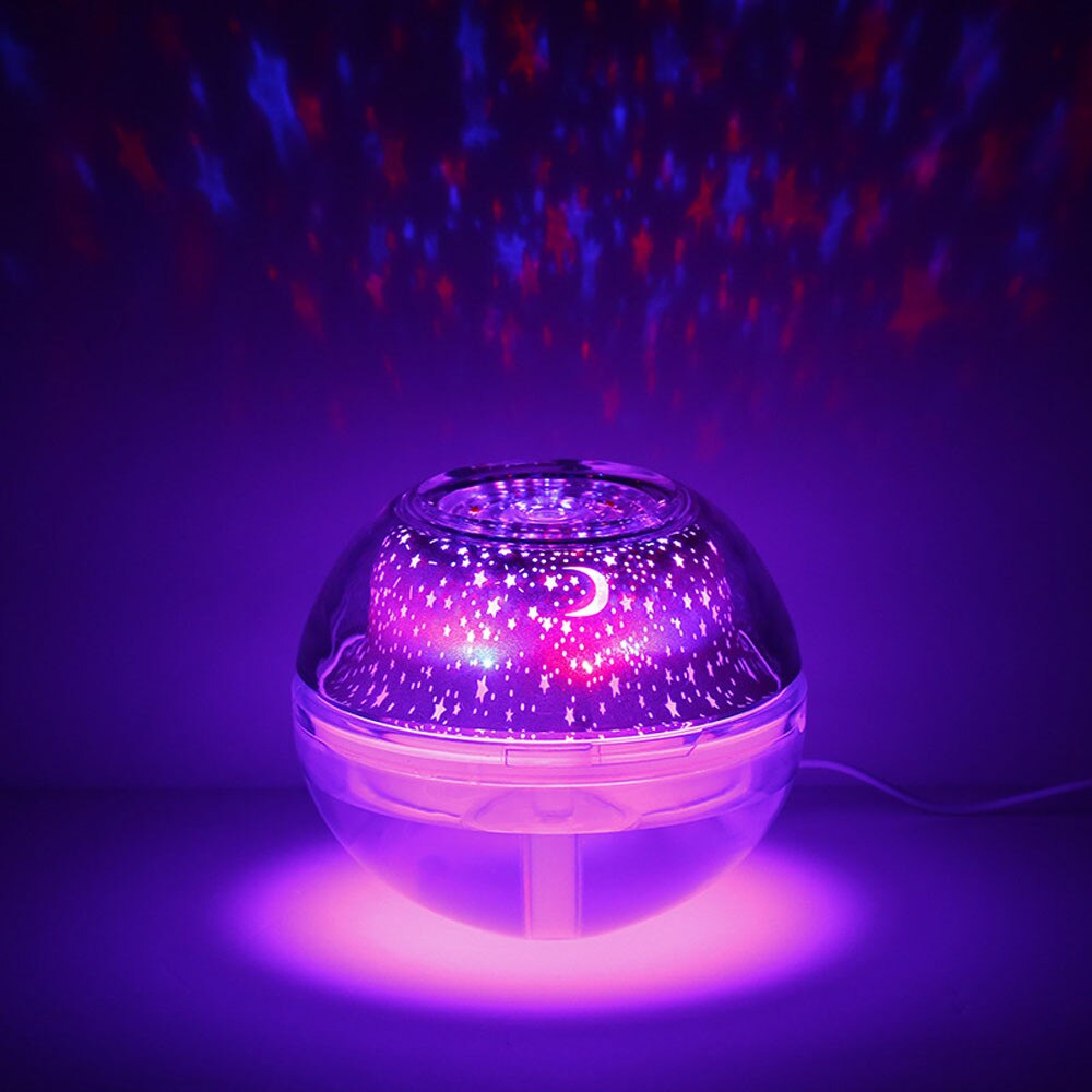 USB Kleurrijke LED Projector Licht diffusore ambiente Luchtbevochtiger reed diffuser sticksCrystal Projectie Lamp Night Lamp