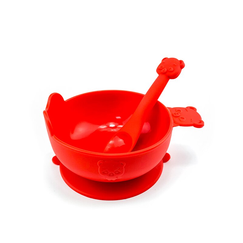 Platos de alimentación sólidos, plato para bebé, cuenco de bebé de silicona, alfombrilla, platos, set de comida para bebé, nuevos platos de bambú para niños