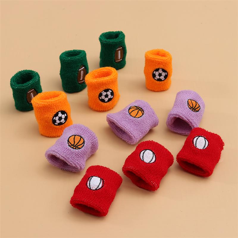 24 Pcs Kids Sports Wristband Sweat Absorbent Elastic Football Sports bands Wrist Protector Sweatbands for Playing Basketball
