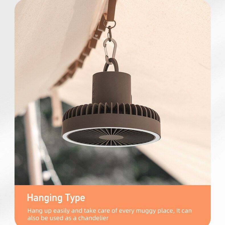Standing Tripod Fan Outdoor Camping Hanging Fan Dual-use Portable Fan light Home charging small ceiling Fan
