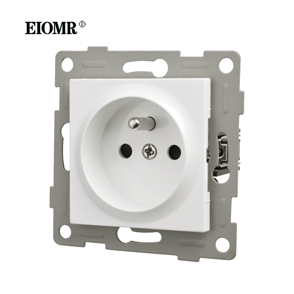 EIOMR K1 Series Multiple Frames White Crystal Glass Panel EU FR Sockets and Switches Dimmer Fan Foot Lamp Rj45 Outlet Module DIY: Type 18