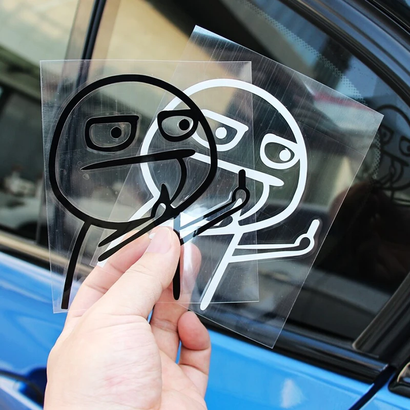 10.5x12cm Funny Car Stickers Middle Finger Styling Auto Windshield Door Trunk Sticker Decals Car Accessories Exterior