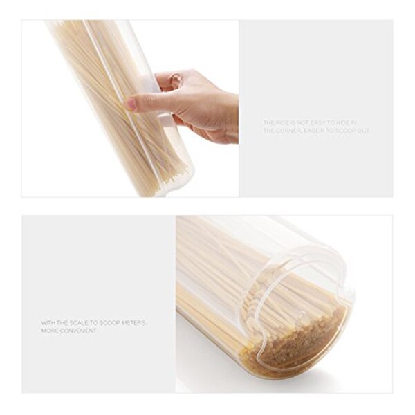 3 stuks Tall Voedsel Opslag Cilinder Vormige Spaghetti Noodle Container Box voor Graan Granen Havermout Noten Bonen