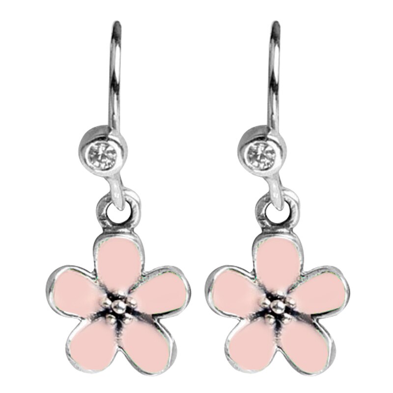 925 Argento sterlina Rosa Smalto Giardino Abbagliante Margherita Fiore di Magnolia Fiore Forget Me Not Orecchino di Modo Per Le Donne del Regalo Dei Monili: 3