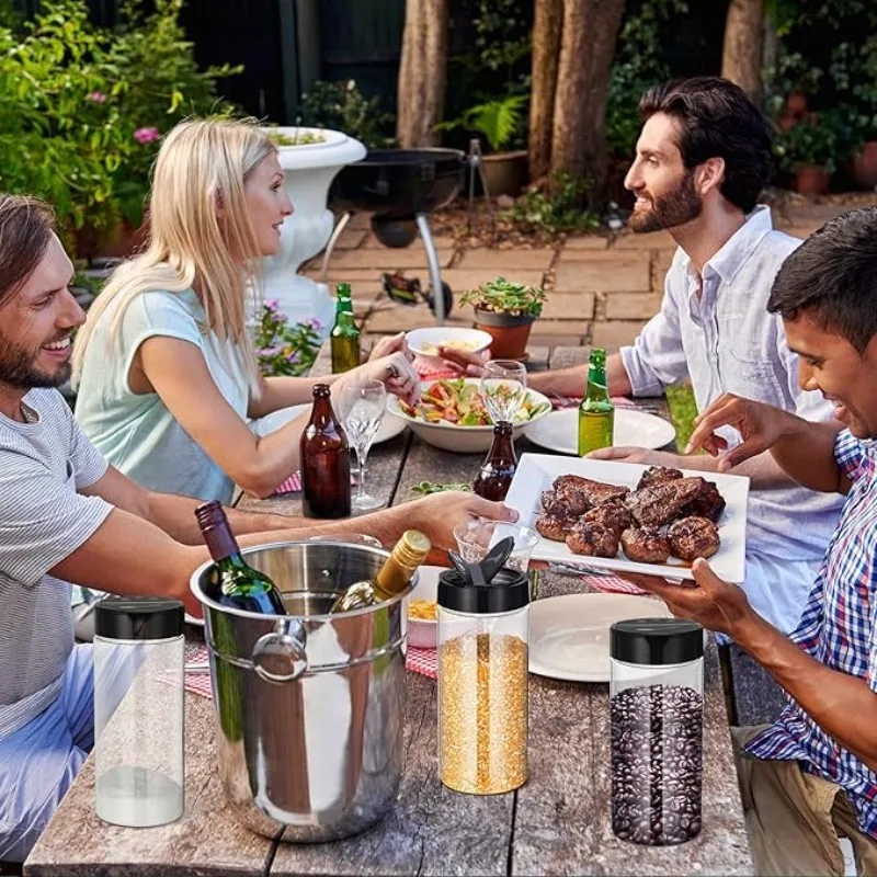 10/1PCS Clear Spice Bottle Seasoning Shaker Bottles Pepper Jar with Lid BBQ Condiment Dispenser Kitchen Powder Storage Container