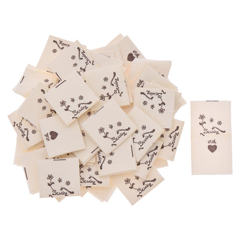 Etiquetas artesanales hechas a mano con patrón impreso, suministros acolchados para ropa, accesorios de decoración, 50 Uds.