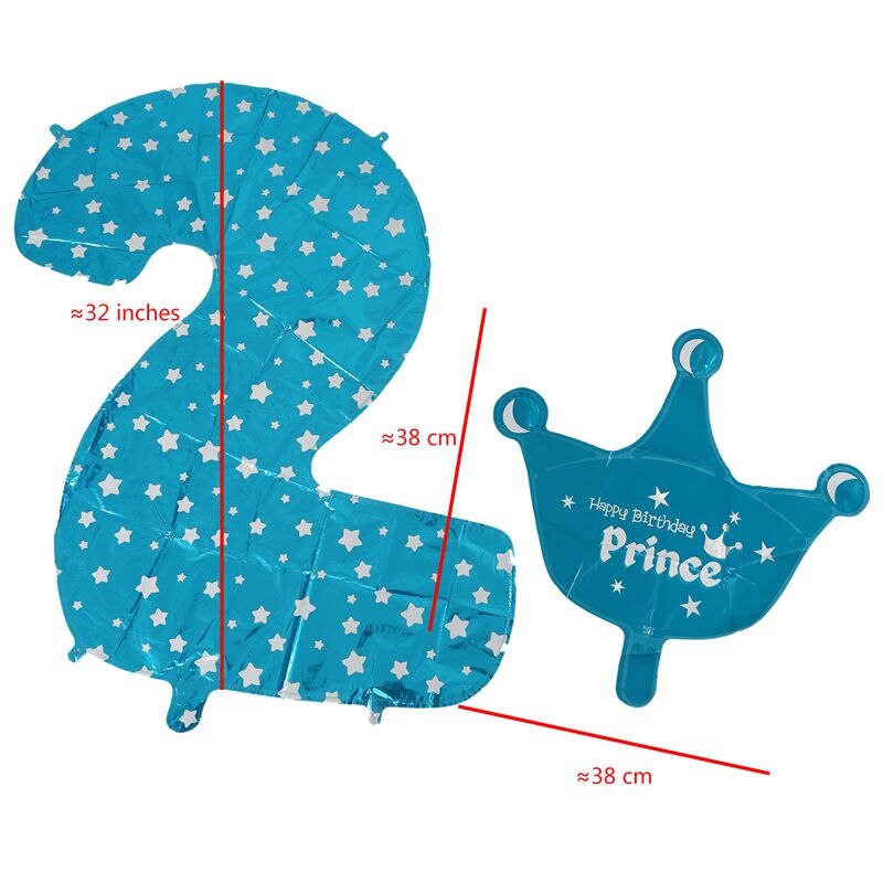 Foil Balloon Number Balloon Latex Balloon Blue Huge Number Balloon Baby Shower Party Kids Birthday Decoration Number 2