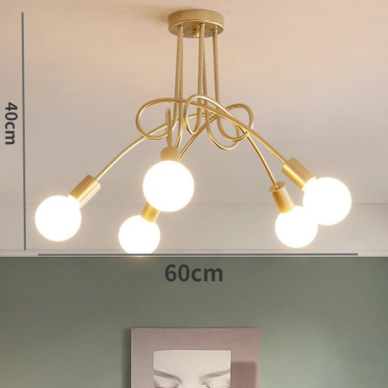 Enkel retro lysekrone industriel stil loft spisestue køkken soveværelse hotel dekoration lysekrone: Blå