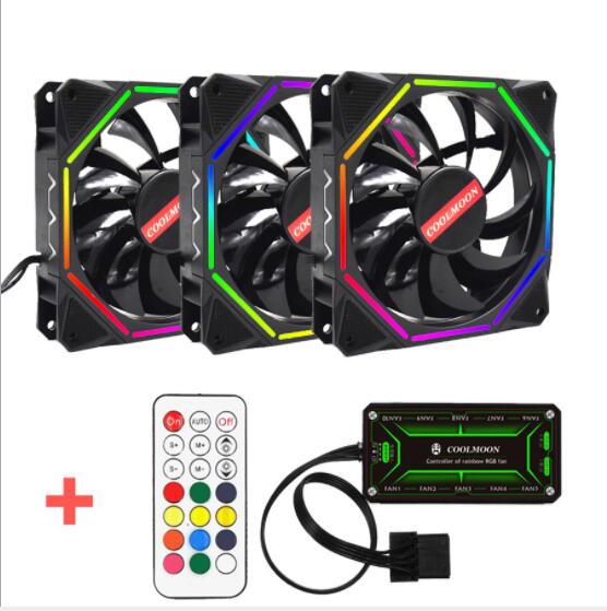 Computer Case RGB Fan KITS LingLong Exquisite Discolorable Halo 12025 For PC Case: Kit 3