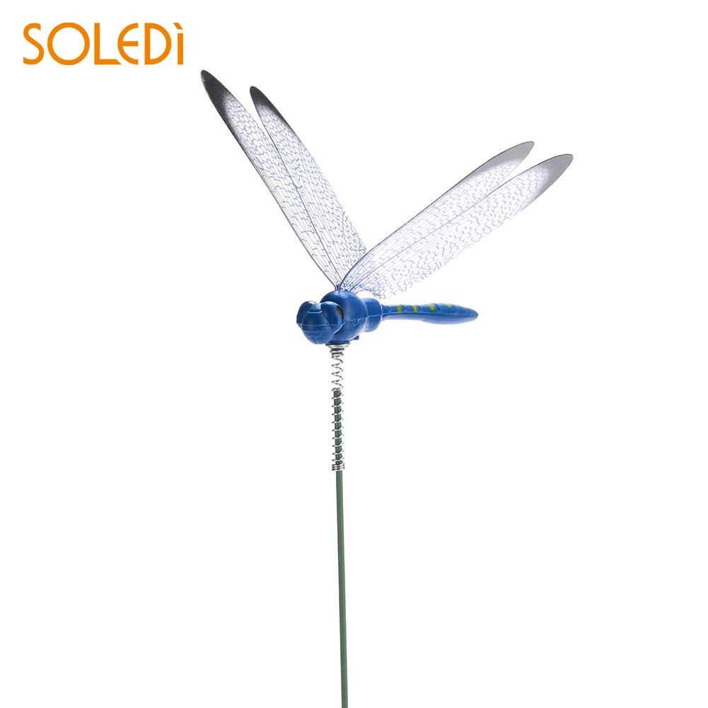 Dragonfly Garden Decor Lifelike Garden Art Garden Ornament 3D Double Lawn Decoration Gardening